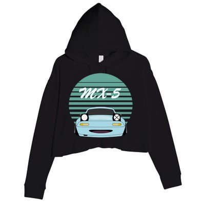 Kawaii JDM MX5 NA Baby Blue Crop Fleece Hoodie