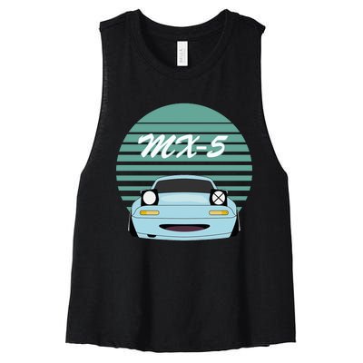 Kawaii JDM MX5 NA Baby Blue Women's Racerback Cropped Tank