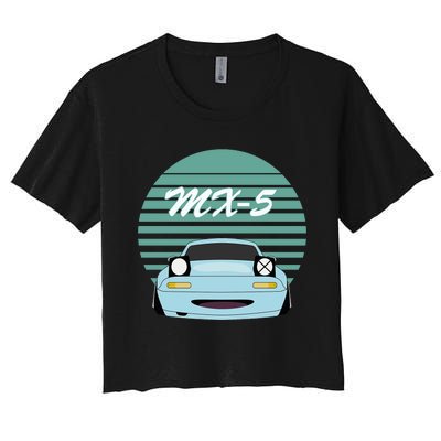 Kawaii JDM MX5 NA Baby Blue Women's Crop Top Tee