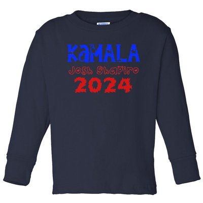 Kamalaharris Josh Shapiro Kamala Josh Harris Shapiro Toddler Long Sleeve Shirt