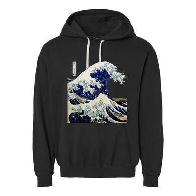 Kanagawa Japanese The Great Wave Garment-Dyed Fleece Hoodie