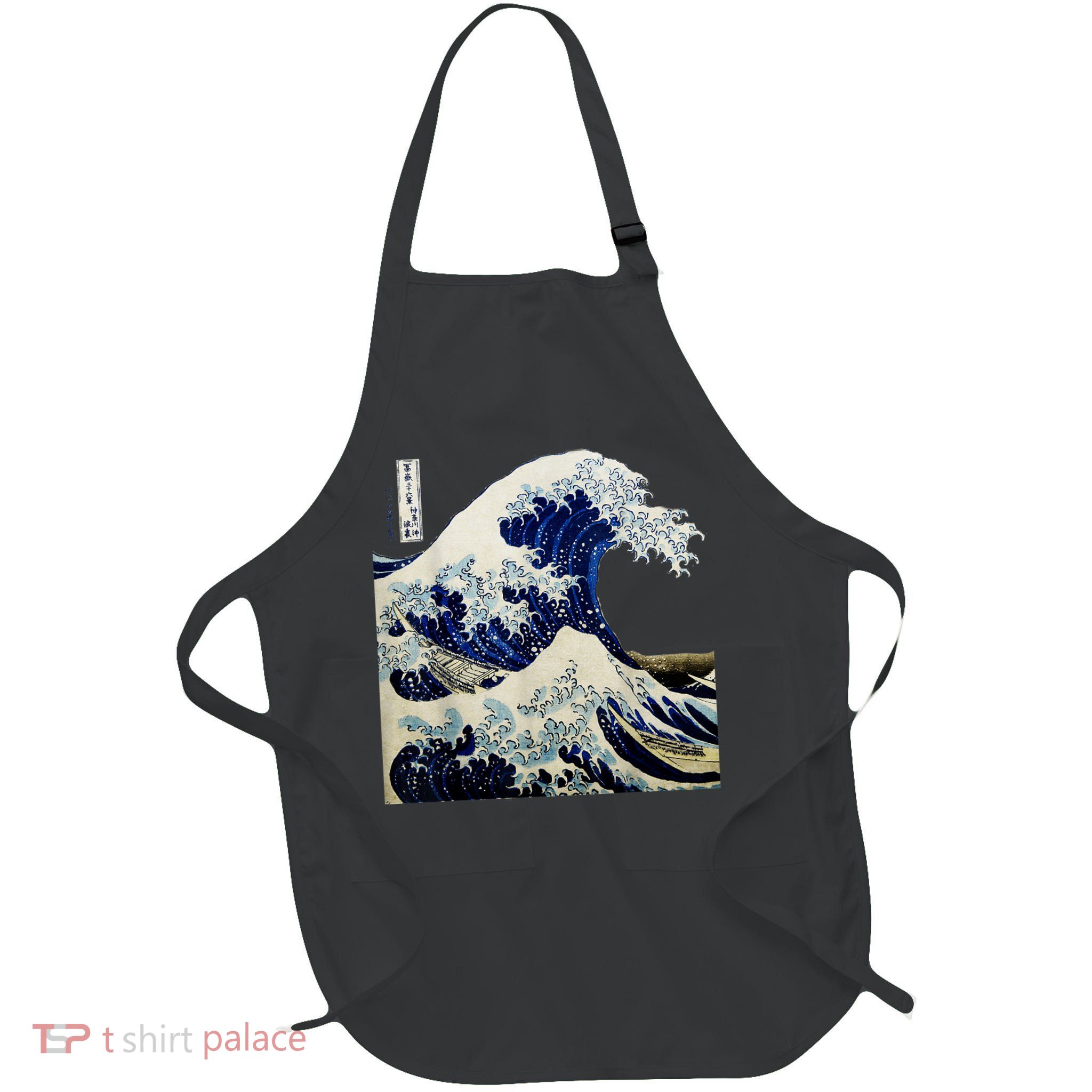 Kanagawa Japanese The Great Wave Full-Length Apron With Pockets
