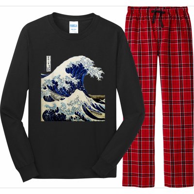 Kanagawa Japanese The Great Wave Long Sleeve Pajama Set