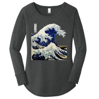 Kanagawa Japanese The Great Wave Women's Perfect Tri Tunic Long Sleeve Shirt