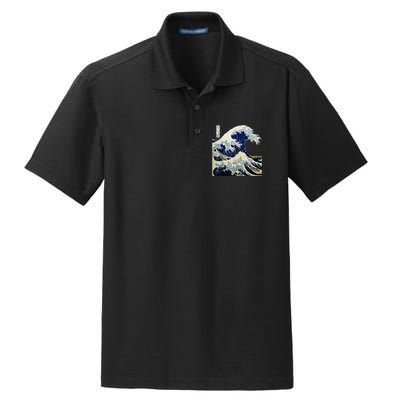 Kanagawa Japanese The Great Wave Dry Zone Grid Polo