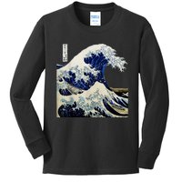 Kanagawa Japanese The Great Wave Kids Long Sleeve Shirt