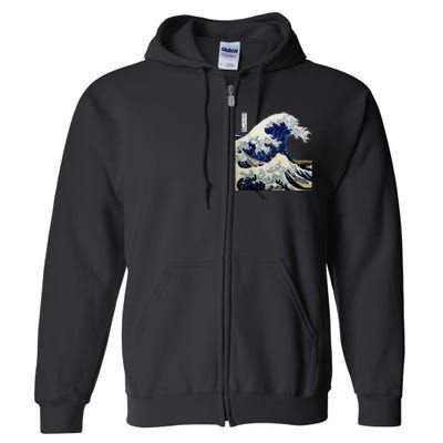 Kanagawa Japanese The Great Wave Full Zip Hoodie