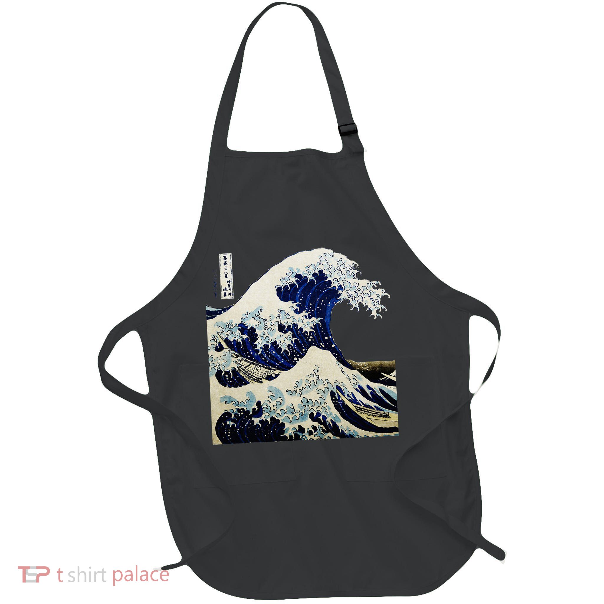 Kanagawa Japanese The Great Wave Full-Length Apron With Pockets