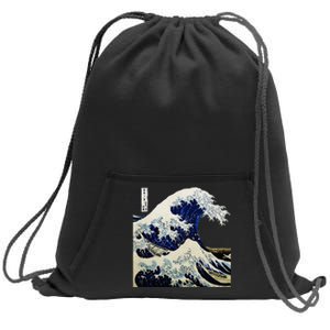 Kanagawa Japanese The Great Wave Sweatshirt Cinch Pack Bag