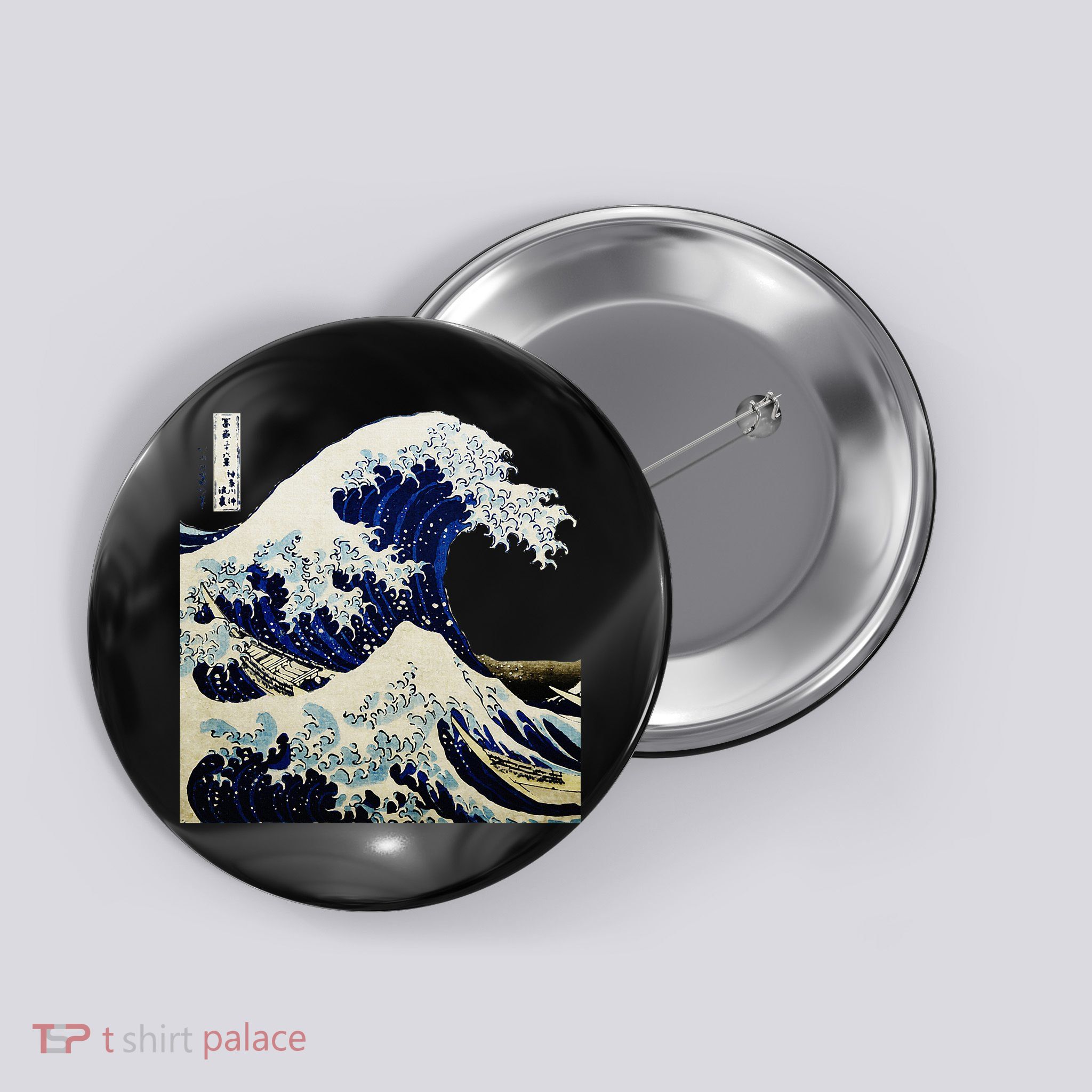 Kanagawa Japanese The Great Wave Button