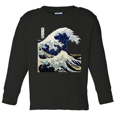 Kanagawa Japanese The Great Wave Toddler Long Sleeve Shirt