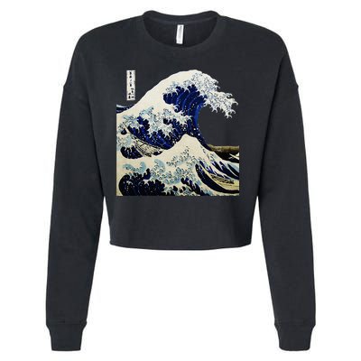 Kanagawa Japanese The Great Wave Cropped Pullover Crew