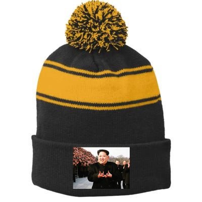 Kim Jong Un Blood Stripe Pom Pom Beanie