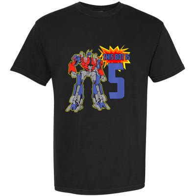 K.i.d.s K.i.d.s 5th Birthday Bot Robot for 5 Yr Old b.o.y.s Girls Garment-Dyed Heavyweight T-Shirt