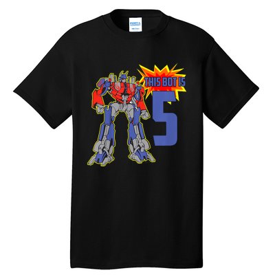 K.i.d.s K.i.d.s 5th Birthday Bot Robot for 5 Yr Old b.o.y.s Girls Tall T-Shirt