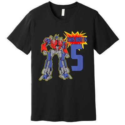 K.i.d.s K.i.d.s 5th Birthday Bot Robot for 5 Yr Old b.o.y.s Girls Premium T-Shirt