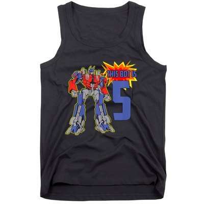 K.i.d.s K.i.d.s 5th Birthday Bot Robot for 5 Yr Old b.o.y.s Girls Tank Top