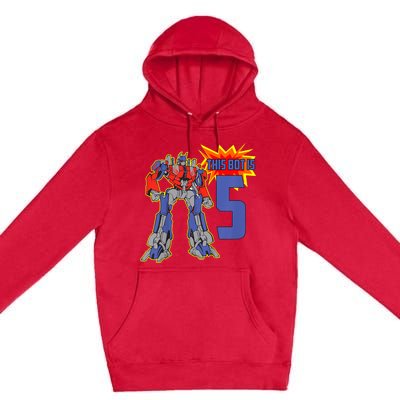 K.i.d.s K.i.d.s 5th Birthday Bot Robot for 5 Yr Old b.o.y.s Girls Premium Pullover Hoodie