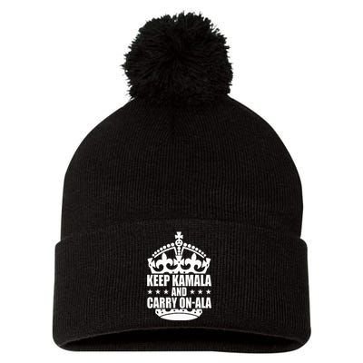 Keep Kamala And Carry Onala Pom Pom 12in Knit Beanie