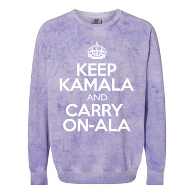 Keep Kamala And Carry Onala! Calm President Harris Meme Colorblast Crewneck Sweatshirt