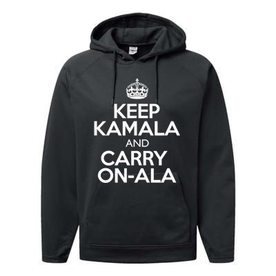 Keep Kamala And Carry Onala! Calm President Harris Meme Performance Fleece Hoodie