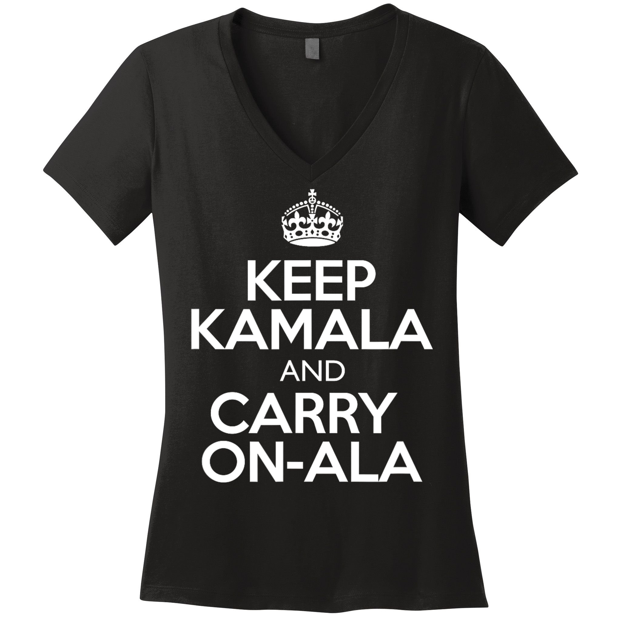 Keep Kamala And Carry Onala! Calm President Harris Meme Women's V-Neck T-Shirt
