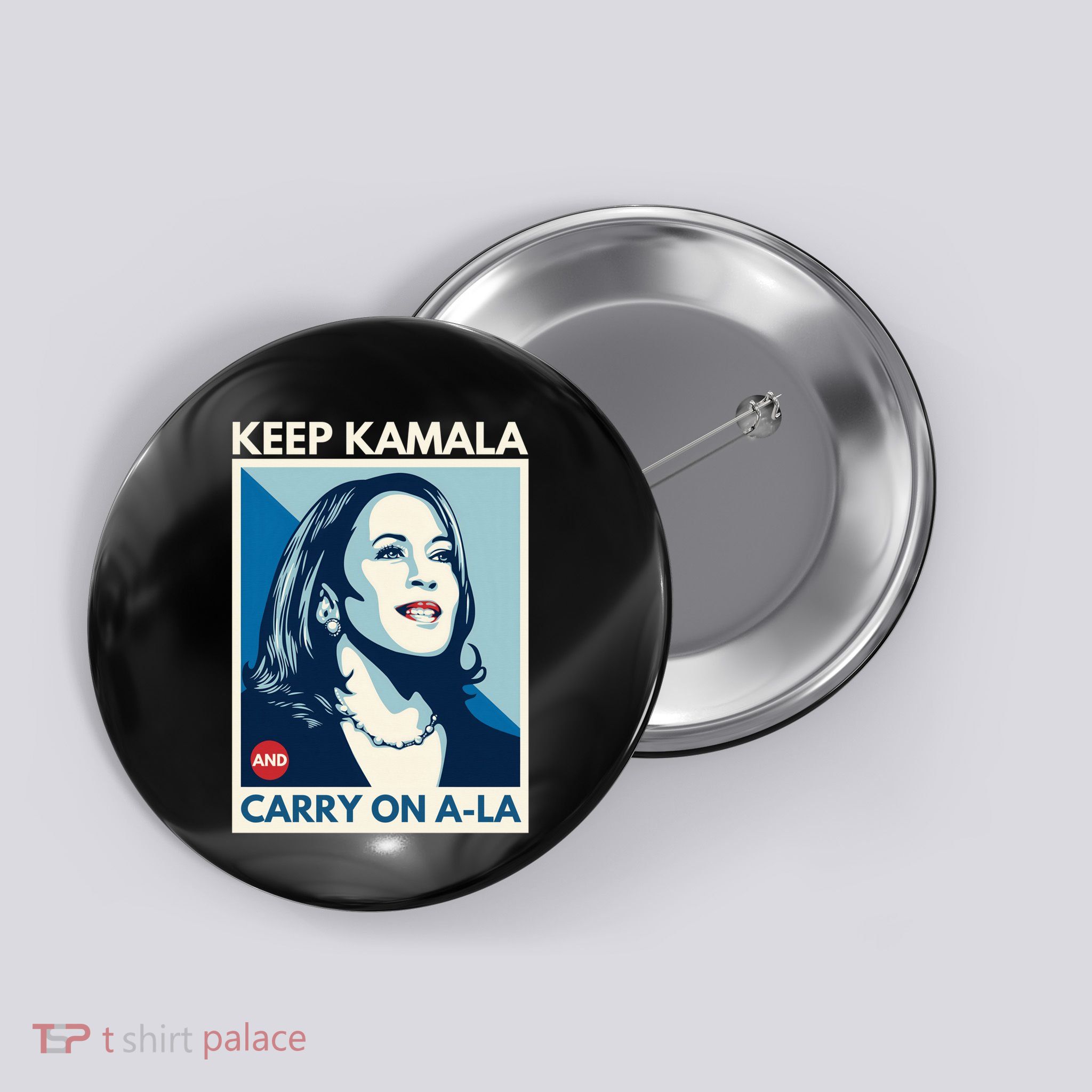 Keep Kamala And Carry On A La Popart Button