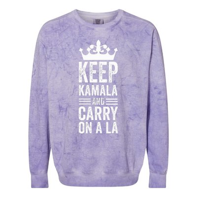 Keep Kamala And Carry On A La Funny Harris Winner Colorblast Crewneck Sweatshirt