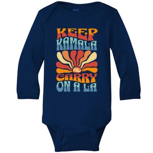 Keep Kamala And Carry On A La Groovy Style Baby Long Sleeve Bodysuit