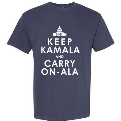 Keep Kamala And Carry On Ala Funny Harris White House Garment-Dyed Heavyweight T-Shirt