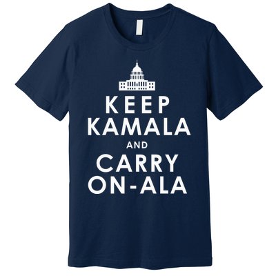 Keep Kamala And Carry On Ala Funny Harris White House Premium T-Shirt