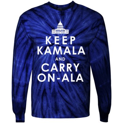 Keep Kamala And Carry On Ala Funny Harris White House Tie-Dye Long Sleeve Shirt