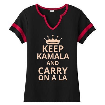 Keep Kamala And Carry On A La Ladies Halftime Notch Neck Tee