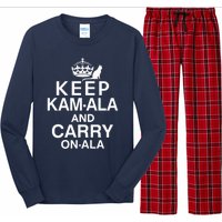 Keep Kamala And Carry Onala Quotes Long Sleeve Pajama Set