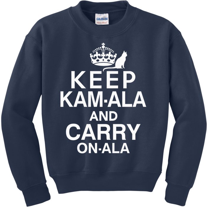 Keep Kamala And Carry Onala Quotes Kids Sweatshirt