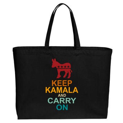 Keep Kamala And Carry On Vintage Design Cotton Canvas Jumbo Tote