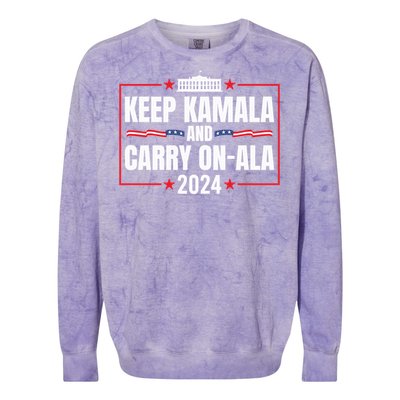 Keep Kamala And Carry Onala Usa White House Colorblast Crewneck Sweatshirt