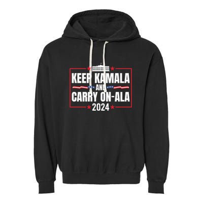 Keep Kamala And Carry Onala Usa White House Garment-Dyed Fleece Hoodie