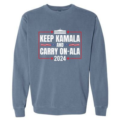 Keep Kamala And Carry Onala Usa White House Garment-Dyed Sweatshirt