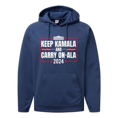 Keep Kamala And Carry Onala Usa White House Performance Fleece Hoodie