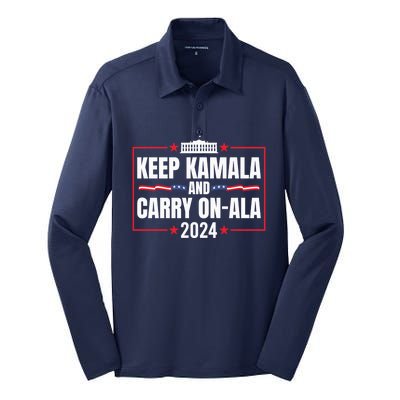 Keep Kamala And Carry Onala Usa White House Silk Touch Performance Long Sleeve Polo