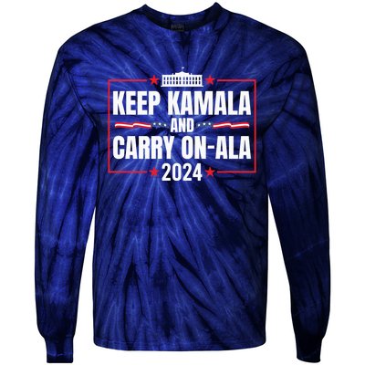 Keep Kamala And Carry Onala Usa White House Tie-Dye Long Sleeve Shirt