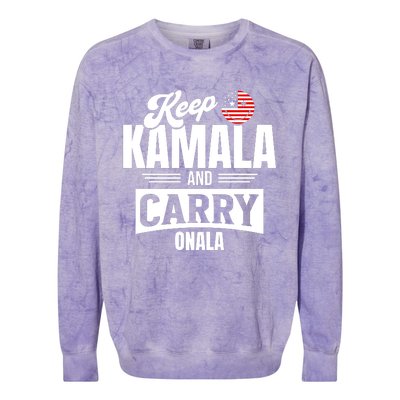 Keep Kamala And Carry On Ala Colorblast Crewneck Sweatshirt