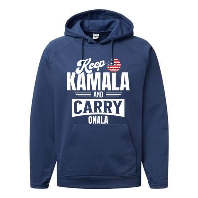 Keep Kamala And Carry On Ala Performance Fleece Hoodie