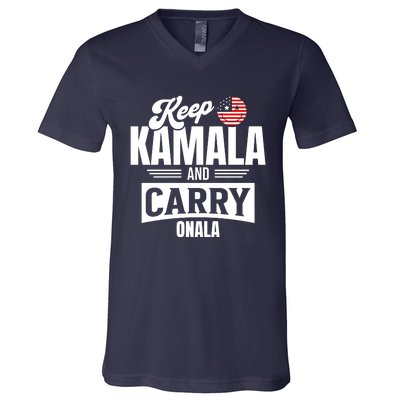 Keep Kamala And Carry On Ala V-Neck T-Shirt