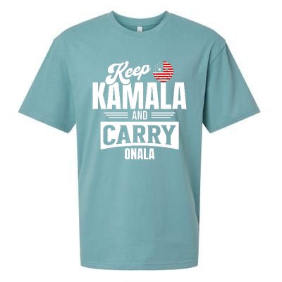 Keep Kamala And Carry On Ala Sueded Cloud Jersey T-Shirt