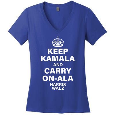 Keep Kamala And Carry On Ala Women's V-Neck T-Shirt