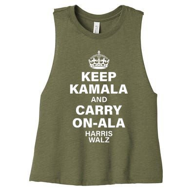 Keep Kamala And Carry On Ala Women's Racerback Cropped Tank