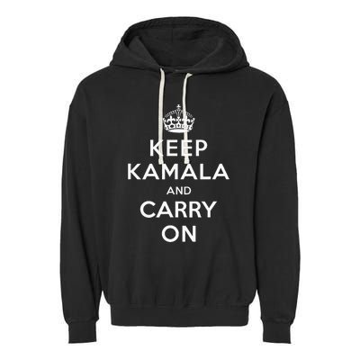 Keep Kamala And Carry On Garment-Dyed Fleece Hoodie