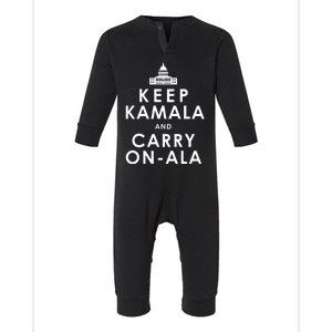 Keep Kamala And Carry On Ala Kamala Harris 2024 Infant Fleece One Piece